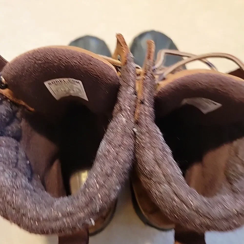 Sorel Caribou Winter Duck Boots Men's 9 Black & Brown Waterproof *REHAB* Heel